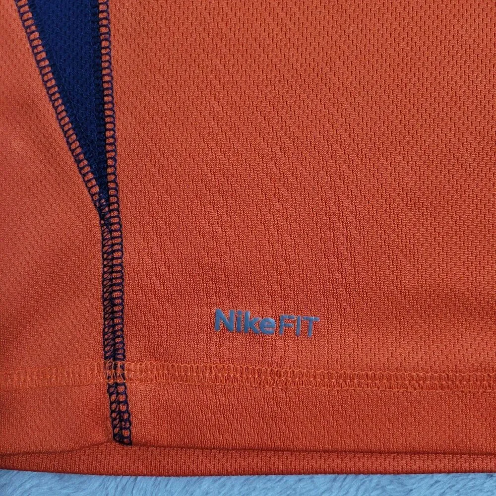 Illinois Fighting Illini Shirt Mens XL Orange NCAA Basketball Nike Fit Dry Polo
